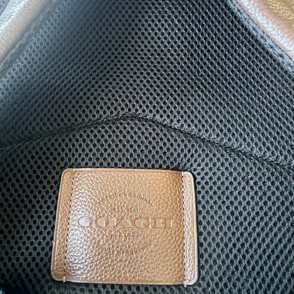 Coach Dark Brown Leather Men's Backpack - Picture 4 of 6